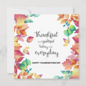 Elegant Thankful & Grateful with Colorful leaves  Kaart (Voorkant)