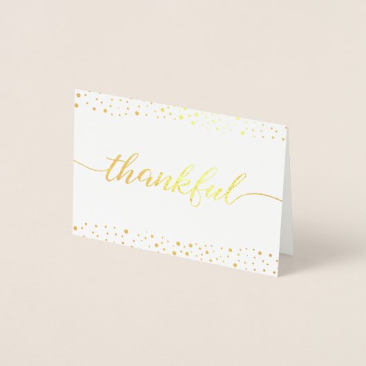 Elegant Thankful script Weddenschap Bedankt Folie Kaarten (Voorkant)