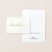 Elegant Thankful script Weddenschap Bedankt Folie Kaarten (Display)