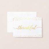 Elegant Thankful script Weddenschap Bedankt Folie Kaarten (Voorkant met envelop)