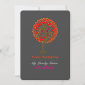 Elegant thankful tree Thanksgiving Kaart (Voorkant)