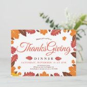 Elegant Thanksgiving bloemendiner Kaart (Staand voorkant)