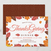 Elegant Thanksgiving bloemendiner Kaart (Voorkant / Achterkant)