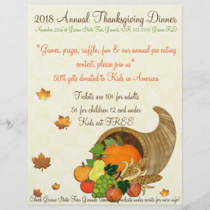 Elegant Thanksgiving COMMUNAUTAIRE GEBEURTENIS DIN Flyer