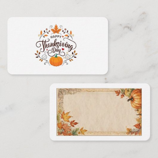 Elegant Thanksgiving Day Enclosure Card  Informatiekaartje (Voorkant / Achterkant)
