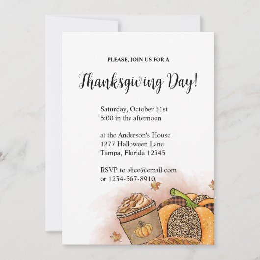 Elegant Thanksgiving Day Kaart (Voorkant)