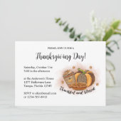 Elegant Thanksgiving Day Uitnodiging (Staand voorkant)