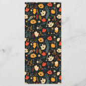 Elegant Thanksgiving Diner Bloemen Rustieke Herfst Menu (Achterkant)