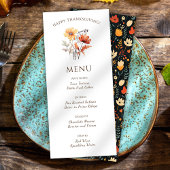 Elegant Thanksgiving Diner Bloemen Rustieke Herfst Menu