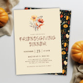 Elegant Thanksgiving Diner Friendsgiving Feest Kaart