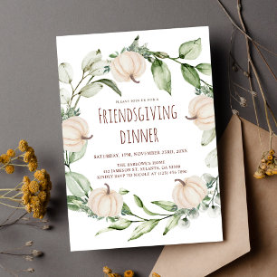 Elegant Thanksgiving Diner Friendsgiving Feest Kaart