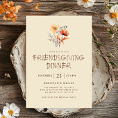 Elegant Thanksgiving Diner Friendsgiving Feest Kaart