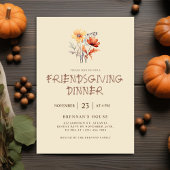 Elegant Thanksgiving Diner Friendsgiving Feest Kaart