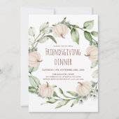 Elegant Thanksgiving Diner Friendsgiving Feest Kaart (Voorkant)