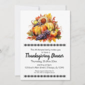Elegant Thanksgiving diner Kaart (Voorkant)