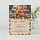 Elegant Thanksgiving diner Kaart (Staand voorkant)