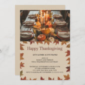 Elegant Thanksgiving diner Kaart (Voorkant / Achterkant)