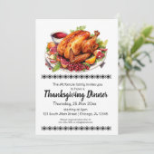 Elegant Thanksgiving diner Kaart (Staand voorkant)