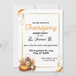 Elegant Thanksgiving-diner Kaart