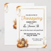 Elegant Thanksgiving-diner Kaart (Voorkant / Achterkant)