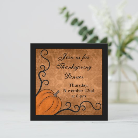 Elegant Thanksgiving diner Kaart (Staand voorkant)