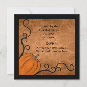 Elegant Thanksgiving diner Kaart (Achterkant)