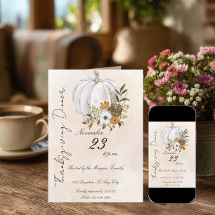 Elegant Thanksgiving-diner Kaart
