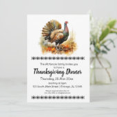 Elegant Thanksgiving diner Kaart (Staand voorkant)