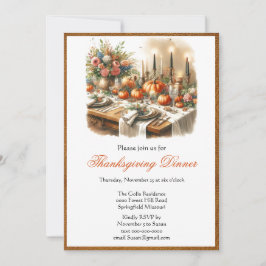 Elegant Thanksgiving Diner Vakantie Uitnodiging