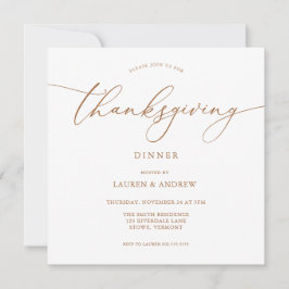 Elegant Thanksgiving Dinner Fall Colors Uitnodigin