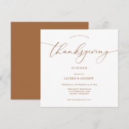 Elegant Thanksgiving Dinner Fall Colors Uitnodigin