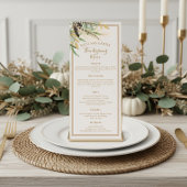 Elegant Thanksgiving Dinner Fall Feather  Menu