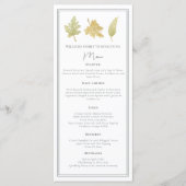 Elegant Thanksgiving Dinner Fall Leaves Menu (Voorkant)