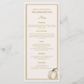 Elegant Thanksgiving Dinner Fall White Pumpkin  Menu (Voorkant)