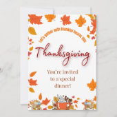 Elegant Thanksgiving Dinner Invitation Kaart (Voorkant)