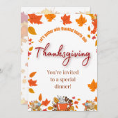 Elegant Thanksgiving Dinner Invitation Kaart (Voorkant / Achterkant)