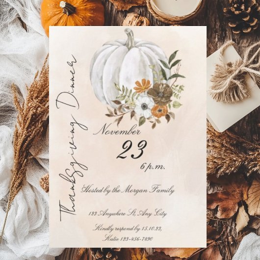 Elegant Thanksgiving Dinner Kaart