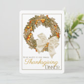 Elegant Thanksgiving Dinner Party Invitation 10 Kaart (Staand voorkant)