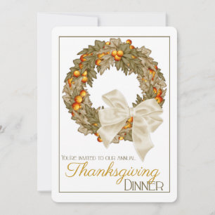 Elegant Thanksgiving Dinner Party Invitation 10 Kaart