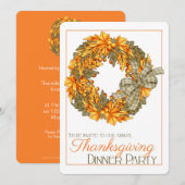 Elegant Thanksgiving Dinner Party nodigt 15 uit Kaart (Voorkant / Achterkant)