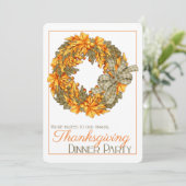 Elegant Thanksgiving Dinner Party nodigt 15 uit Kaart (Staand voorkant)