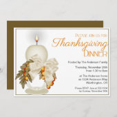 Elegant Thanksgiving Dinner Party Uitnodiging 7 (Voorkant / Achterkant)