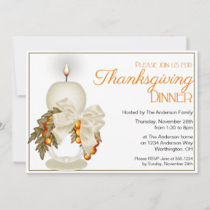 Elegant Thanksgiving Dinner Party Uitnodiging 7