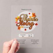 Elegant Thanksgiving foliage autumn fall Acryl Uitnodigingen (Insitu (Draagbaar))