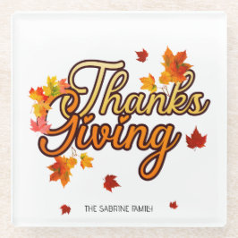 Elegant Thanksgiving foliage autumn fall Glazen Onderzetter