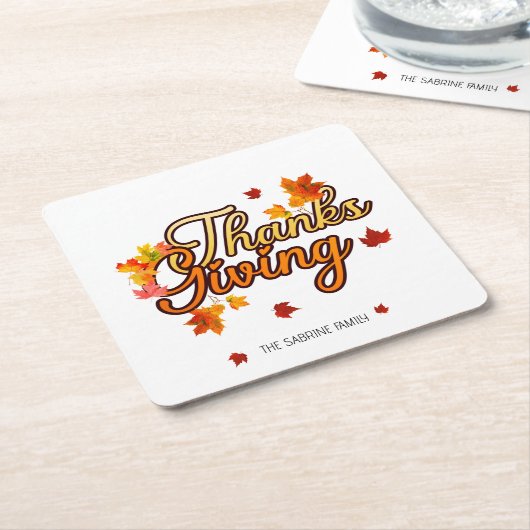 Elegant Thanksgiving foliage autumn fall Kartonnen Onderzetters (Schuin)