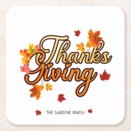 Elegant Thanksgiving foliage autumn fall Kartonnen Onderzetters