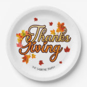 Elegant Thanksgiving foliage autumn fall  Papieren Bordje (Voorkant)