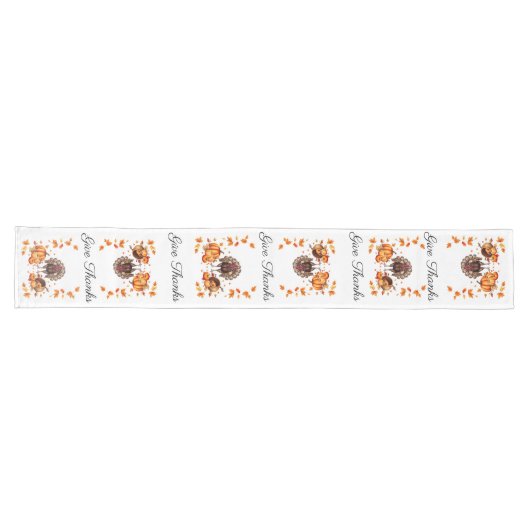 Elegant Thanksgiving "Give Thanks" Table Runner Lange Tafelloper (Horizontaal)
