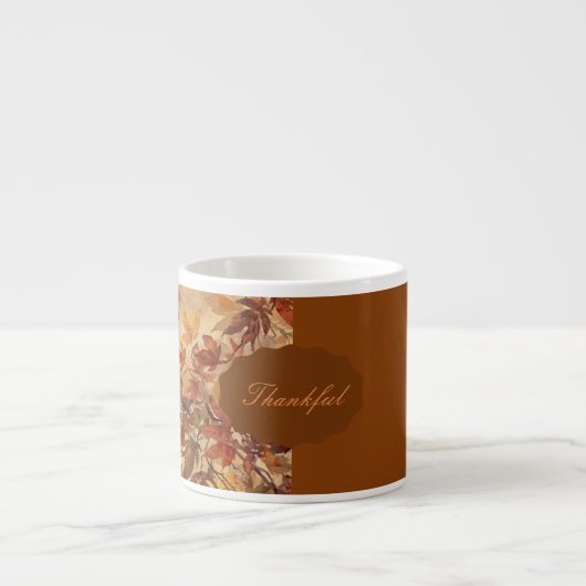 Elegant,Thanksgiving, Herfstbladeren,Rustiek Espresso Kop (Voorkant)